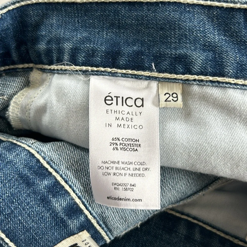 Etica Iris Relaxed Barrel Jeans Size 29 Blue Organic Cotton Medium‎ Blue
